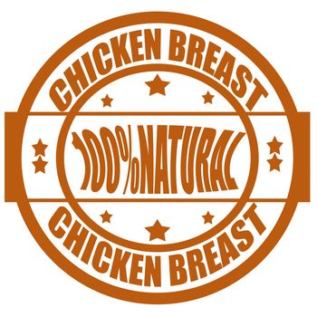 Stamp with text chicken breast inside, vector illustration