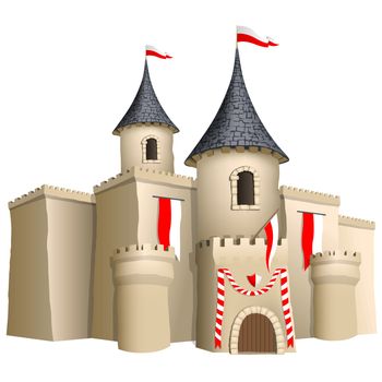 Fairy-tale Castle - Vector Illustration