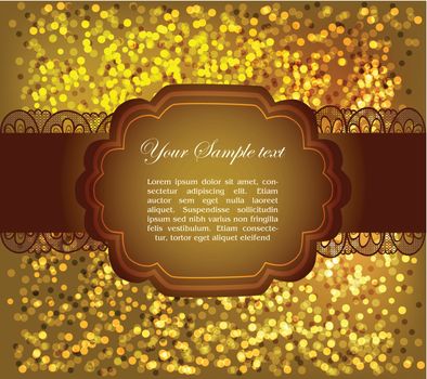 Beautiful greeting card, shiny background and a place for text