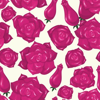seamless pattern of pink roses