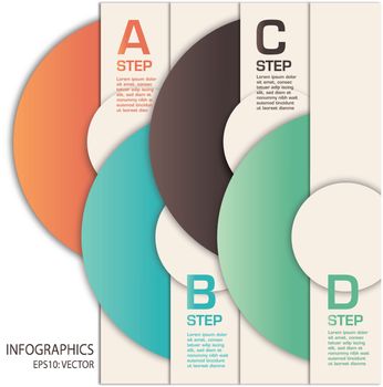 infographics template using circles and shadow