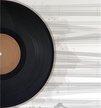 Music record background, text card with copy space