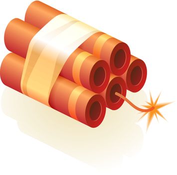 Icon of dynamite. Vector illustration.