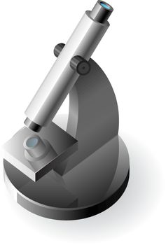 Icon of microscope. Vector illustration.