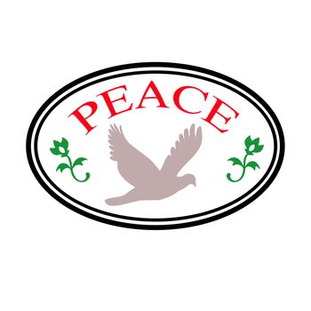 Stamp with word peace inside, vector illustration