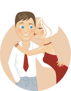 Vector illustration of Kissing couple