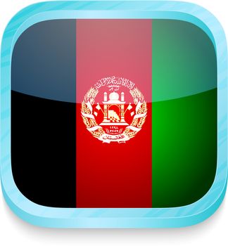 Smart phone button with Afghanistan flag
