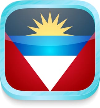 Smart phone button with Antigua and Barbuda flag