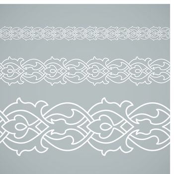 Seamless floral tiling border. Inspired by old ottoman and arabian ornaments