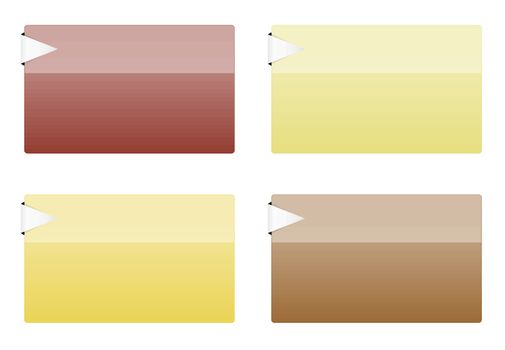 The set of autumn colors rectangular glossy templates with arrow