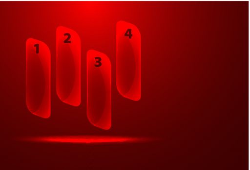 vector glass infographics elements on red background, eps10vector, gradient mesh and transparency used
