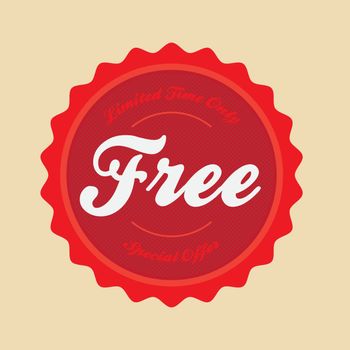 Vintage style vector badge that reads Free Special Offer Limited Time Only