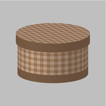 round box for gifts on a grey background