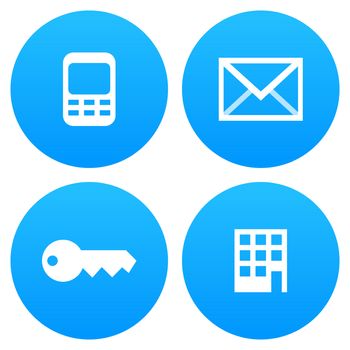 Blue vector icon set for business and web