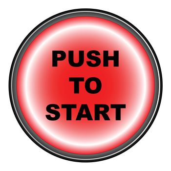 A 'push to start' button as found on machinery and some automobiles.