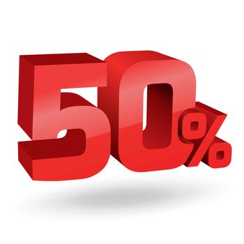 50% percent; digits. Vector illustration.