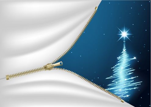 Blue Christmas Composition - Colored Abstract Illustration, Vector