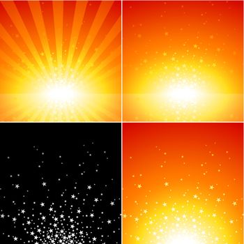 Star Burst Set - Abstract Background Collection, Vector Illustration