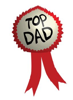 A rosette for a top dad on fathers day or birthday.