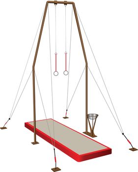Gymnastic rings - equipment in sports gymnastics. Vector illustration.