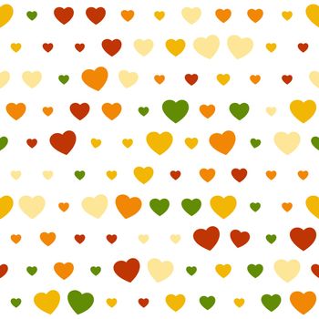 The heart seamless background made out of various color hearts