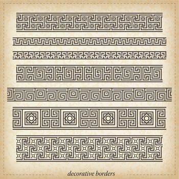Seamless maze border. Simple to use vector elements.