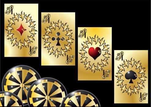 Aces and chips. Gambling games abstract background