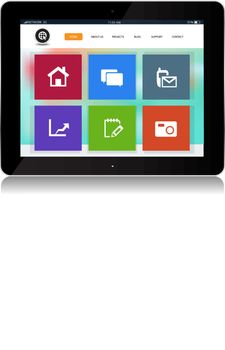 This image is a vector file representing a internet website tablet.