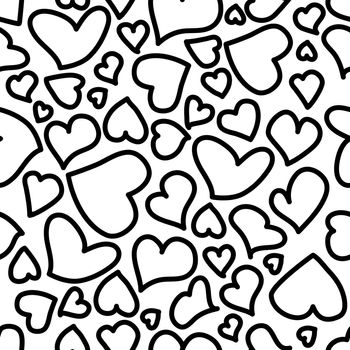 Seamless background with sketchy hearts EPS 10