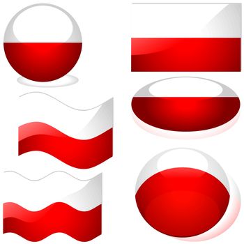 Flags Poland - Colored Illustration, Vector