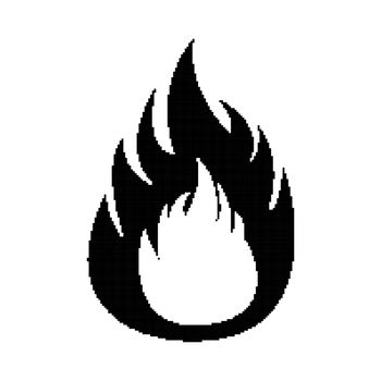 Symbol pixel flame fire