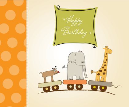 childish birthday card, illustration in vector format