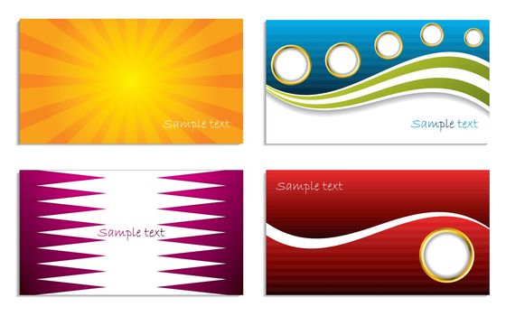 Business card collection with different designs and colors