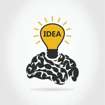 Idea from a brain. A vector illustration