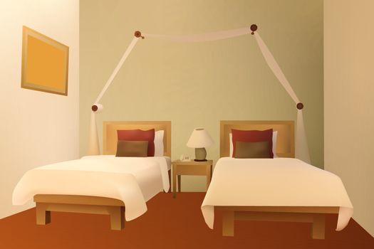 Modern bedroom vector