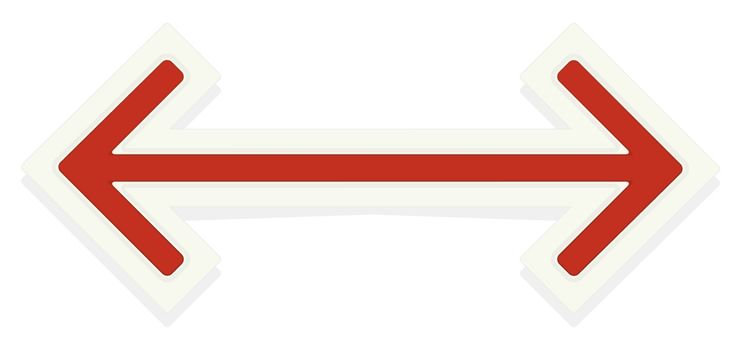 The red glossy arrow graphic element