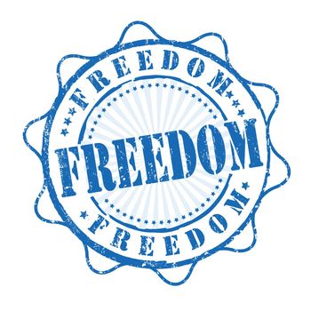 Freedom version grunge rubber stamp on white, vector illustration
