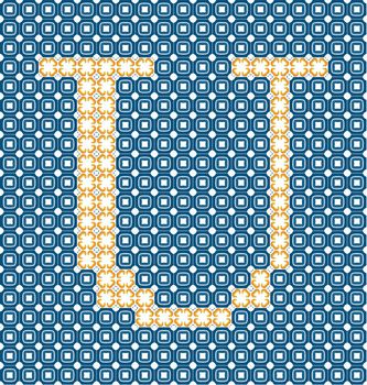 Capital letter U made of Portuguese tiles