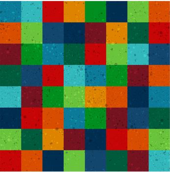 seamless retro squares pattern with dirt effect
