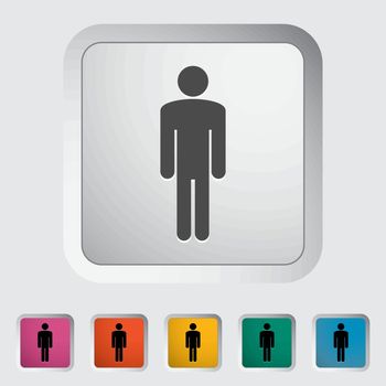 Male gender sign. Single flat icon on the button. Vector illustration.