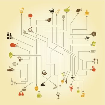 The scheme food. A vector illustration