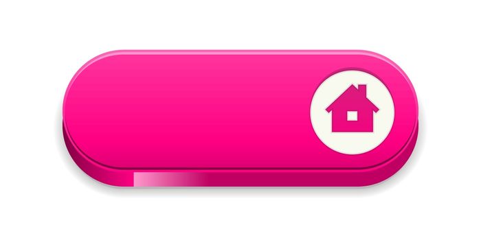 the blank glossy pink button with homepage icon