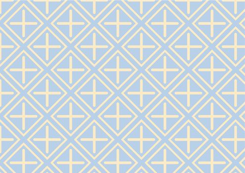 Light yellow plus sign on light blue rectangle in pastel color style