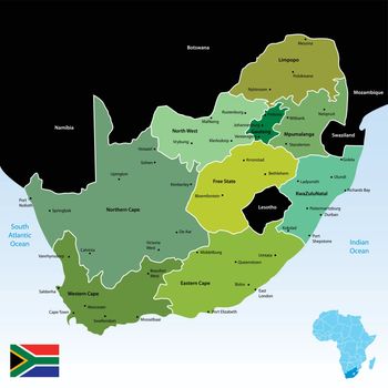 vector map of South Africa