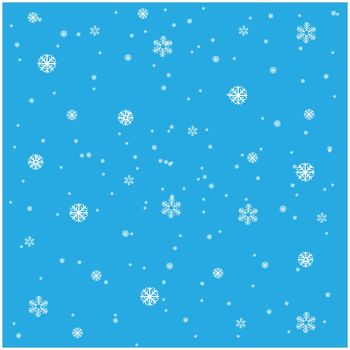 Winter background from snowflake on turn blue