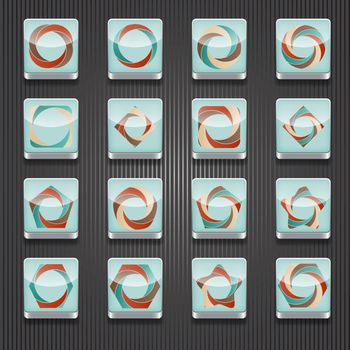 16vector shiny icons abstract logo,  transparency effects, fully editable eps 10 file