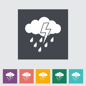 Storm. Single flat icon. Vector illustration. EPS 10