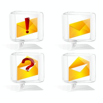 Иконки для сайта символов сообщений в стеклянной облачных мыслей