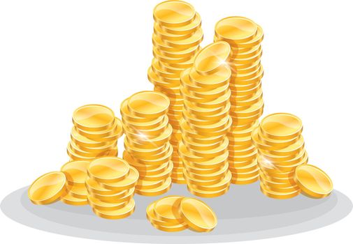 Vector illustration of Golden coins