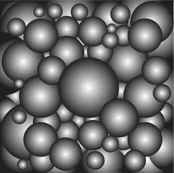 A collection of metal ball bearings as a background